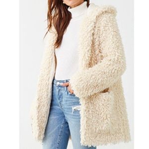 shaggy faux fur shearling coat (pink)